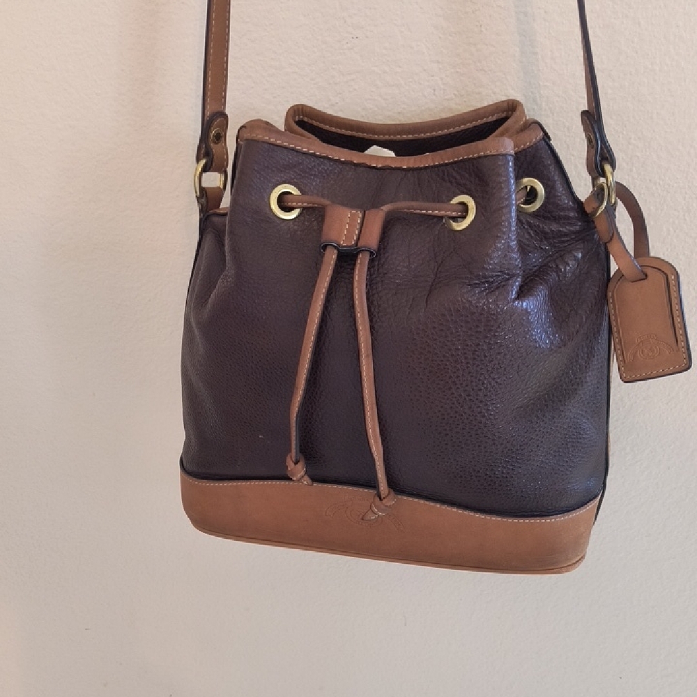 Ghurka Maroon Leather Bucket Bag 11x10x5
